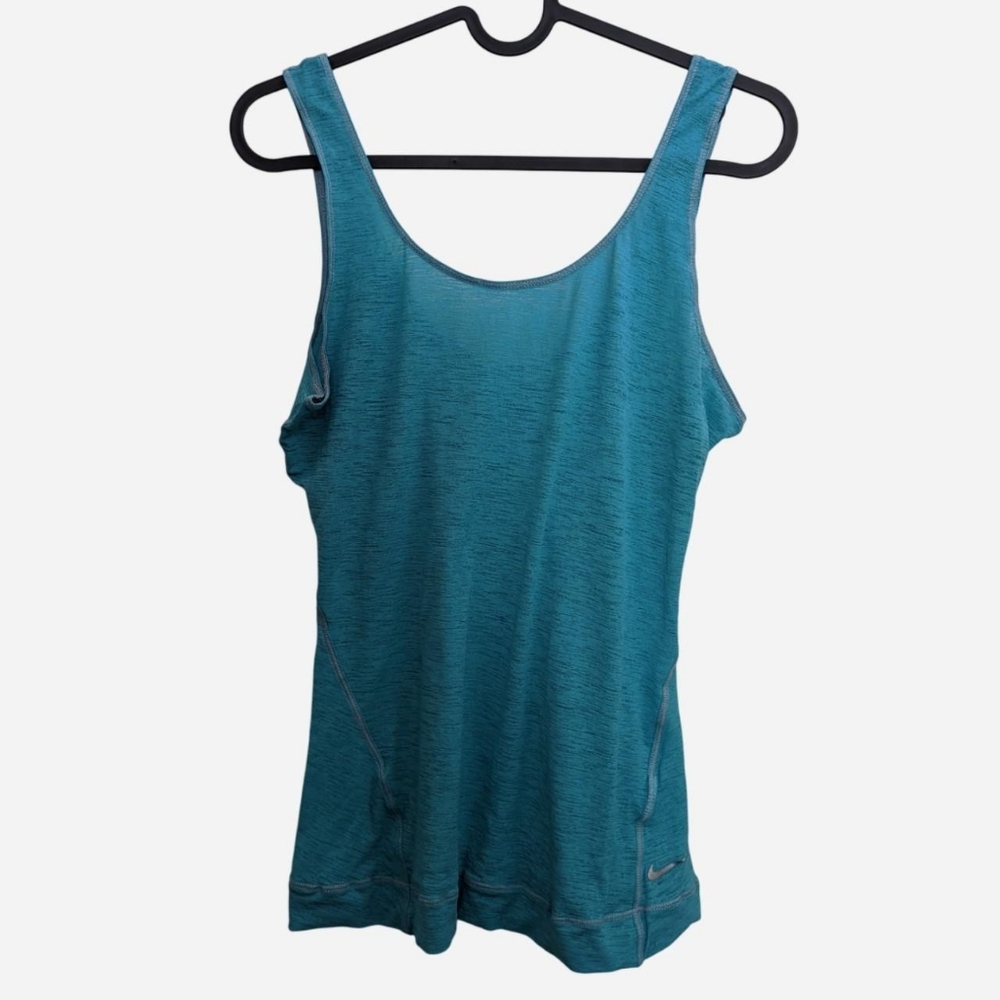 Nike Dri-Fit Tank Top Womens Medium Athletic Cyan Blue Sleeveless Lightweight